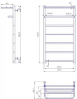 Водяна рушникосушка INOX Готель 970х530/500 з полицею полірована -  №3