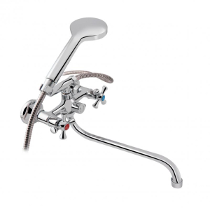 фото - Змішувач для ванни Lidz Lamb 1401 з поворотним виливом двохвентильний (з душовим гарнітуром) LDLAM1401CRM22017 Chrome