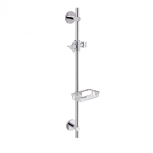 фото - Стійка універсальна Qtap Sprha 700 мм округла з полицею QT003 Chrome