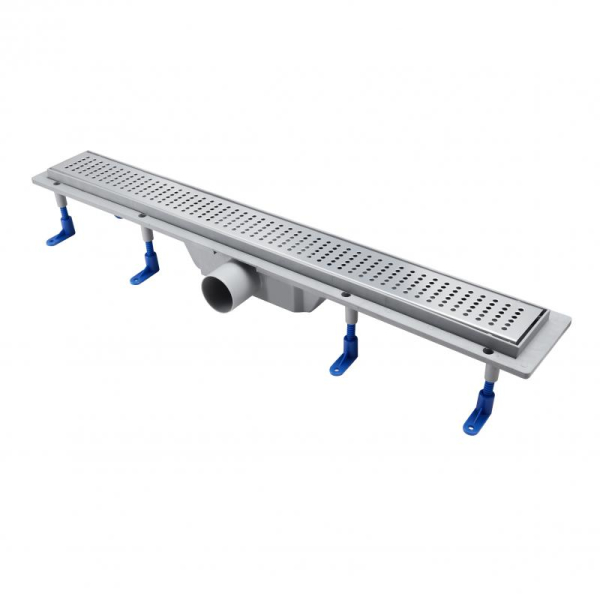 Трап Qtap Dry FB304-700 лінійний з сухим закривом та нержавіючою решіткою 700х73 фото