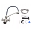 Змішувач для кухні на дві води Frap F4374-5, сатин/сірий - фото №2