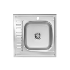 фото - Кухонная мойка накладная Kroner KRP Satin - 6060R (0.6 мм)