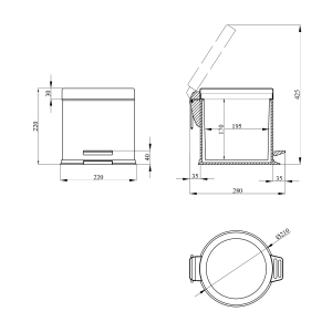  - Ведро для мусора Kroner KRM Rizze - ACE411 3 л