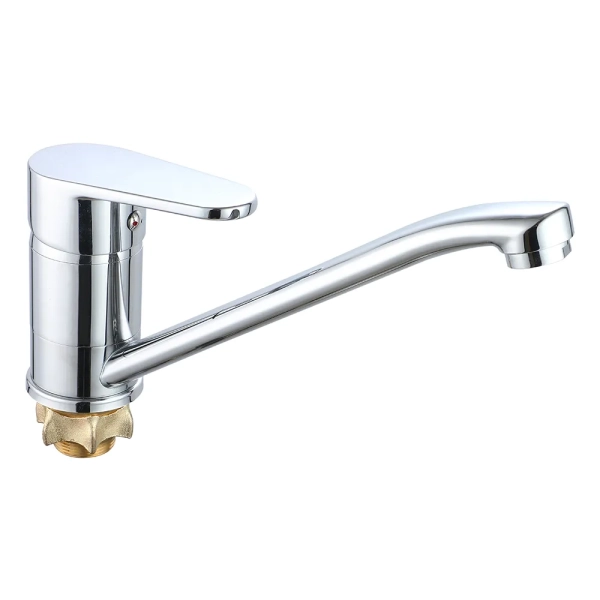 VRL418-11 кухня одноваж. довгий поворот вилив 25 см, сплав гайка Ø40 (хром) {10/1} фото №2