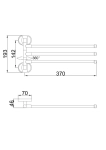 Тримач для рушника Frap F1913 поворотний 3-й, 370 мм, хром - фото №2