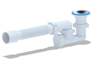 фото - Сифон для душового піддону ANI-plast Е216 регульований 1 1/2" x 40 з гнучкою трубою 375 x 40/50