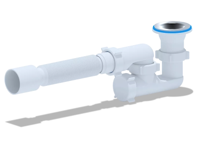 Сифон для душового піддону ANI-plast Е216 регульований 1 1/2" x 40 з гнучкою трубою 375 x 40/50 фото