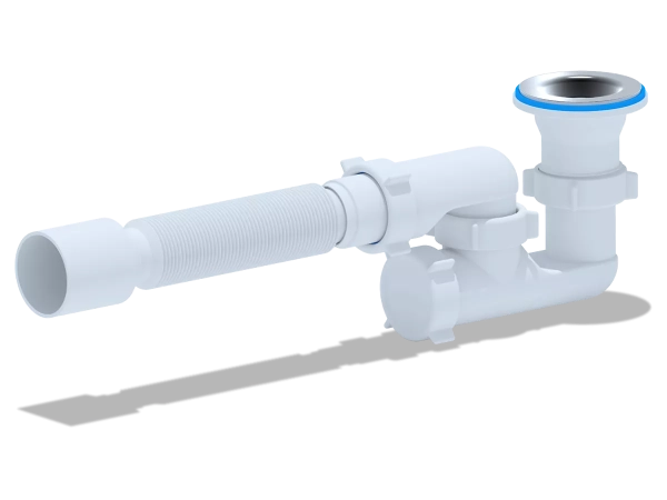 Сифон для душового піддону ANI-plast Е216 регульований 1 1/2" x 40 з гнучкою трубою 375 x 40/50 фото