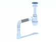 Сифон для мийки ANI-plast C0115, 1 1/2" х 40 з гнучкою трубою 40 x 40/50 - фото №1