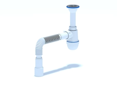Сифон для мийки ANI-plast C0515, 1 1/2" х 40 з литим випуском, з гнучкою трубою 40 x 40/50 фото