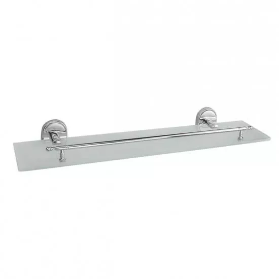 Скляна поличка Frap F1907, хром, 520 мм фото