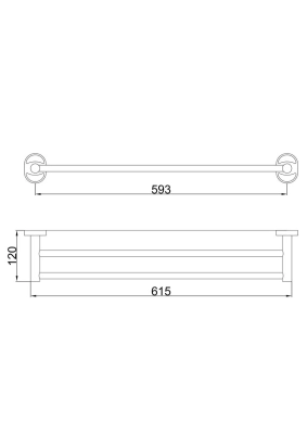 Рушникотримач Frap F1909, 600 мм, хром фото