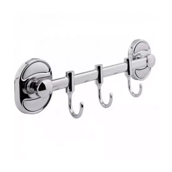 Вішалка Frap F1915-3 на 3 рухомих гачка 240 мм, хром фото