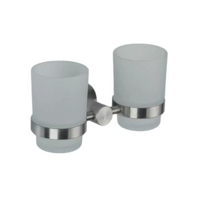 Подвійна склянка для щіток Frap F30108, нержавіюча сталь фото