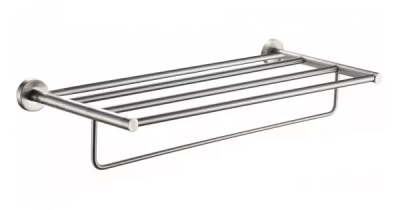 Полиця з тримачем для рушників Frap F30124, нержавіюча сталь, 600 мм фото