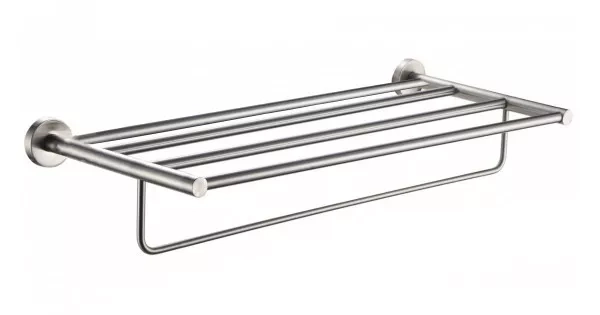 Полиця з тримачем для рушників Frap F30124, нержавіюча сталь, 600 мм фото