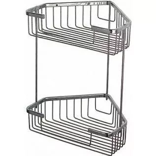 Полиця кутова Frap F335-1, 2-х ярусна, 240х320 мм, хром фото