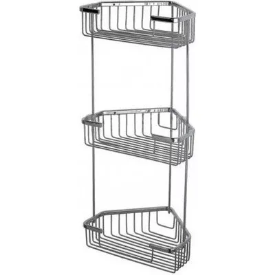 Полиця кутова Frap F335-2,(КРАТНО 2шт) 3-х ярусна, 240х570 мм, хром фото