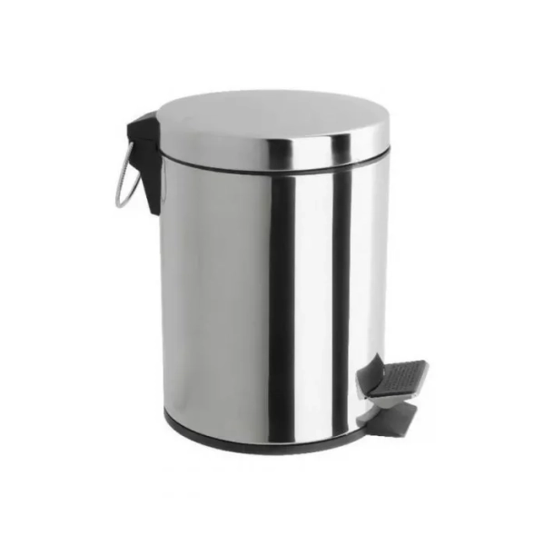 Відро для сміття Frap F701 з педаллю, хром, 3 літри фото
