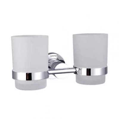 Подвійна склянка для щіток GAPPO G1808, латунь, хром фото