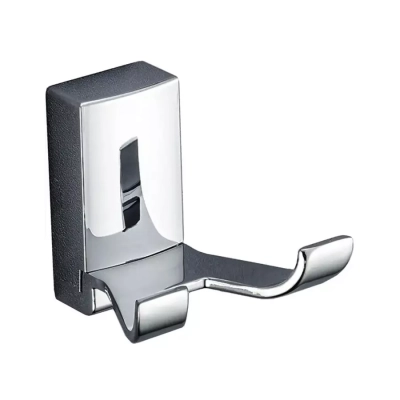 Гачок подвійний для ванної Frap F1805-2 з 2-ма накладками, білий/хром фото