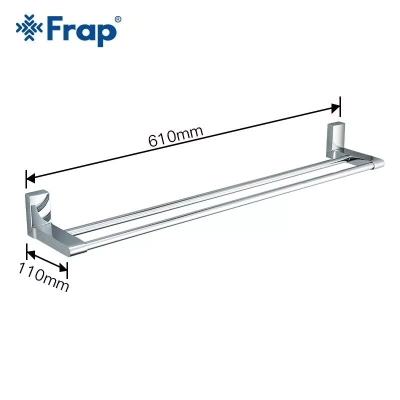 Рушникотримач Frap F1809 з 2-ма накладками, 600 мм, білий/хром фото