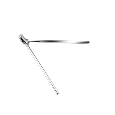 Рушникотримач поворотний подвійний Frap F1812 з 2-ма накладками, 382 мм, білий/хром фото