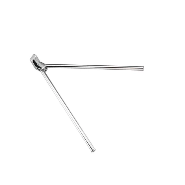 Рушникотримач поворотний подвійний Frap F1812 з 2-ма накладками, 382 мм, білий/хром фото