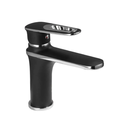 Змішувач для умивальника Frap F1049-6, чорний/хром фото