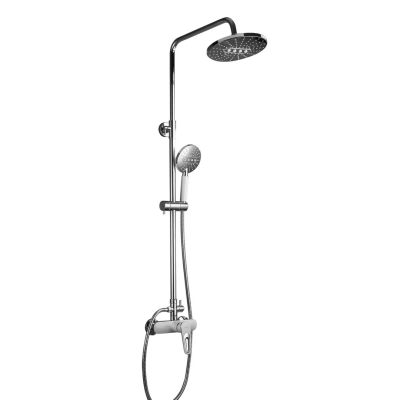 Душева система Frap F2449-20, перемикач на лійку, 3 режими, білий/хром фото