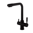 Змішувач для кухні Frap F4352-6 на дві води, чорний - фото №1