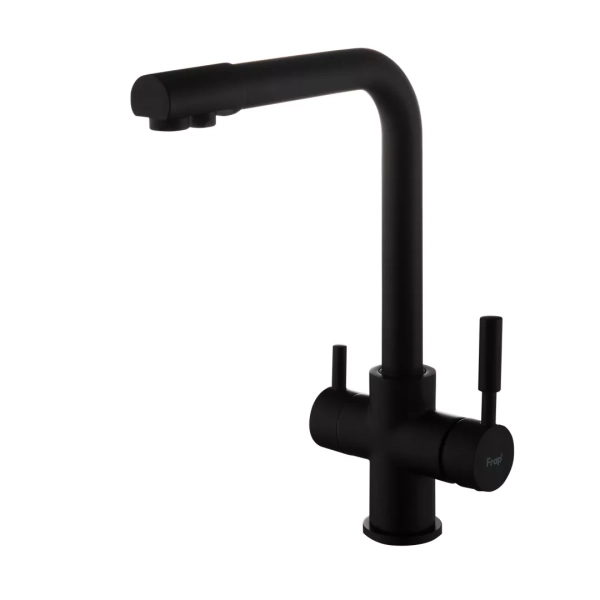 Змішувач для кухні Frap F4352-6 на дві води, чорний фото