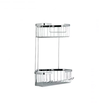 Полиця кутова Frap F351-1, 2-х ярусна, 240х320 мм, хром фото