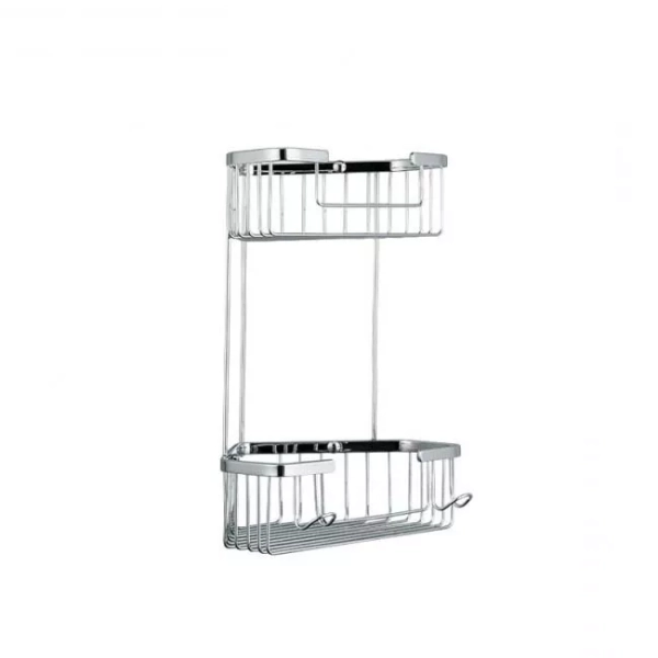 Полиця кутова Frap F351-1, 2-х ярусна, 240х320 мм, хром фото