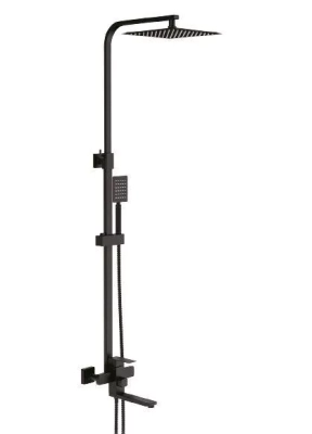 Душева система Frap F24802-6, вилив - перемикач на лійку, 1 режим, чорний фото