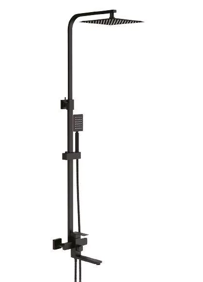 Душева система Frap F24802-6, вилив - перемикач на лійку, 1 режим, чорний фото