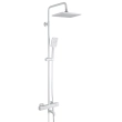 Душова система з термостатом GAPPO G2491-8, вилив - перемикач на лійку, білий - фото №1