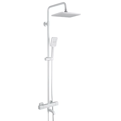 Душова система з термостатом GAPPO G2491-8, вилив - перемикач на лійку, білий фото