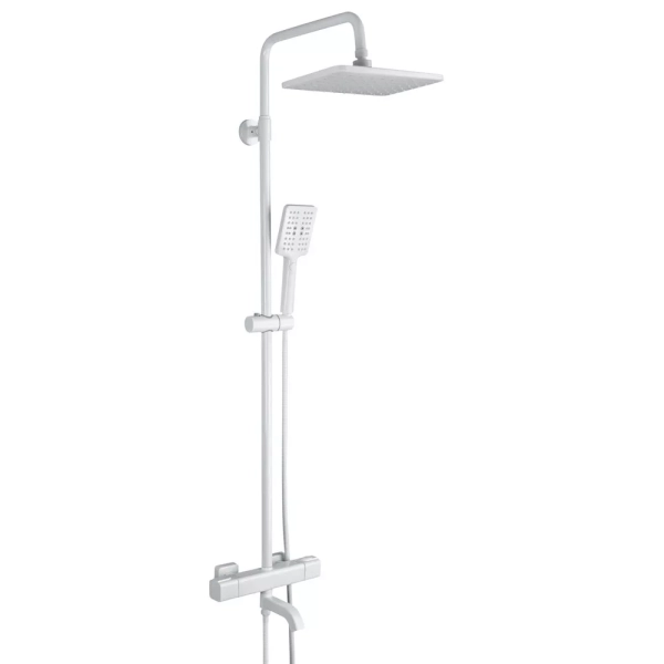 Душова система з термостатом GAPPO G2491-8, вилив - перемикач на лійку, білий фото