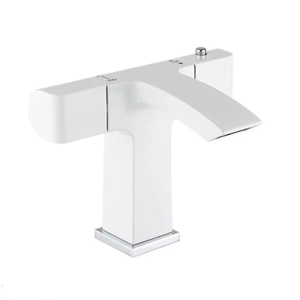 Змішувач для умивальника GAPPO G1007-50, білий/хром фото