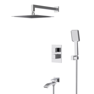 Вбудована душова система GAPPO G7107-40, вилив - перемикач на лійку, 3-функції, хром фото