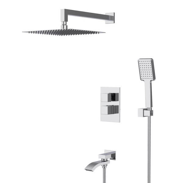 Вбудована душова система GAPPO G7107-40, вилив - перемикач на лійку, 3-функції, хром фото