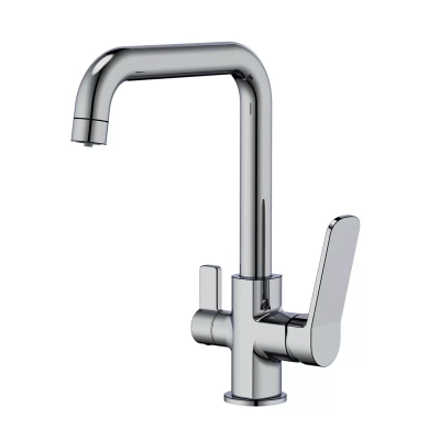 Змішувач для кухні на дві води Frap F4361, хром фото