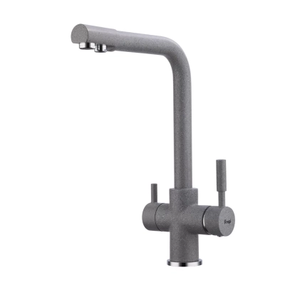 Змішувач для кухні Frap F4352-22 на дві води, сірий фото