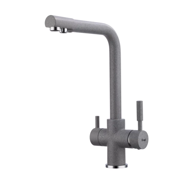 Змішувач для кухні Frap F4352-22 на дві води, сірий фото