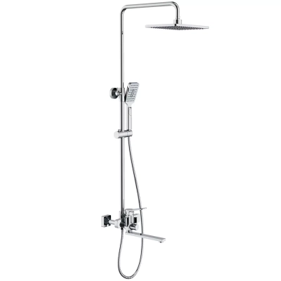 Душева система Frap F2461, поворотний вилив - перемикач на лійку, 3 режими, хром фото