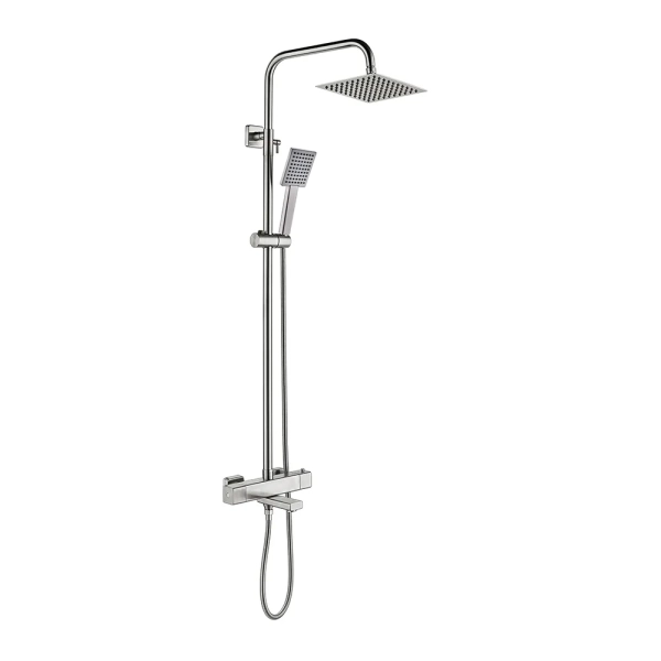 Душова система з термостатом GAPPO G2499-40, вилив - перемикач на лійку, 3-функції, нержавіюча сталь фото