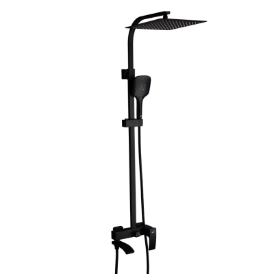 Душова система GAPPO G2407-6, вилив - перемикач на лійку, 3-функції, чорний фото