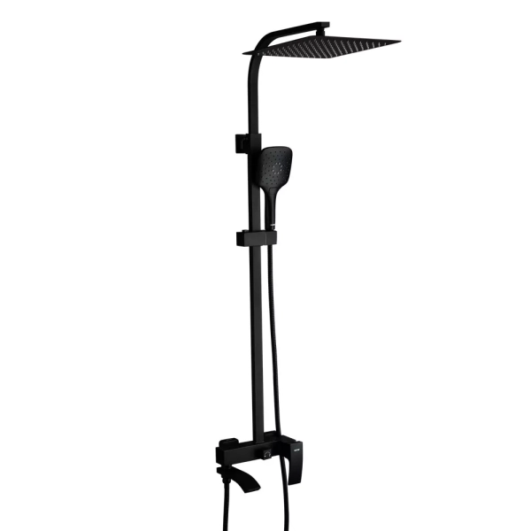 Душова система GAPPO G2407-6, вилив - перемикач на лійку, 3-функції, чорний фото