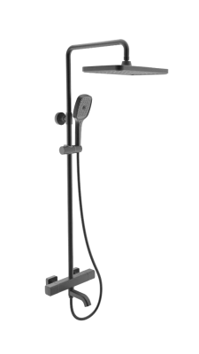 Душова система з термостатом GAPPO G24791-6, 3-функціональна лійка, чорний фото